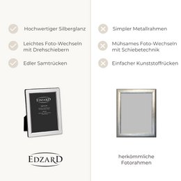EDZARD set of 2 photo frames Salerno for photo 10 x 15 cm, noble silver-plated, tarnish-proof