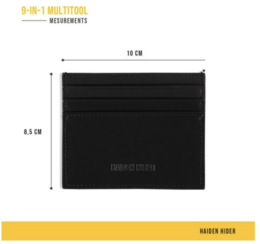 Portacarte Haiden Hider - Porta carte di lusso mini sottile piccolo portafoglio - Nero - Pelle