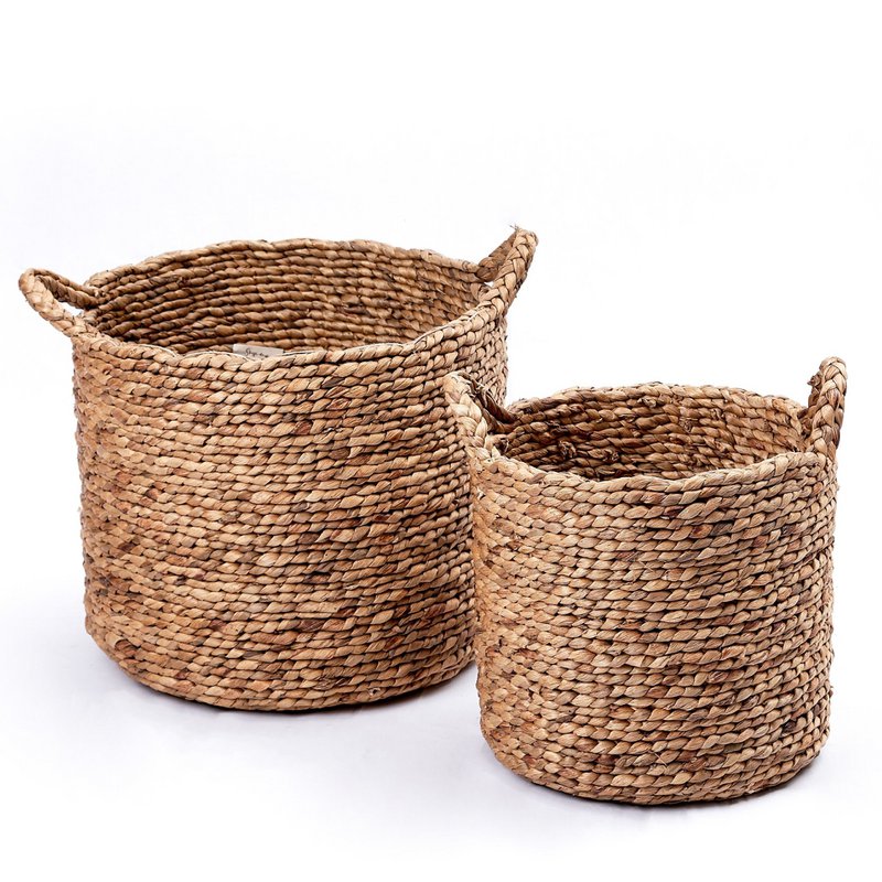 Cesta para la colada | Cesta para plantas | Cesta de almacenamiento BALAI hecha de jacinto de agua (3 tamaños)