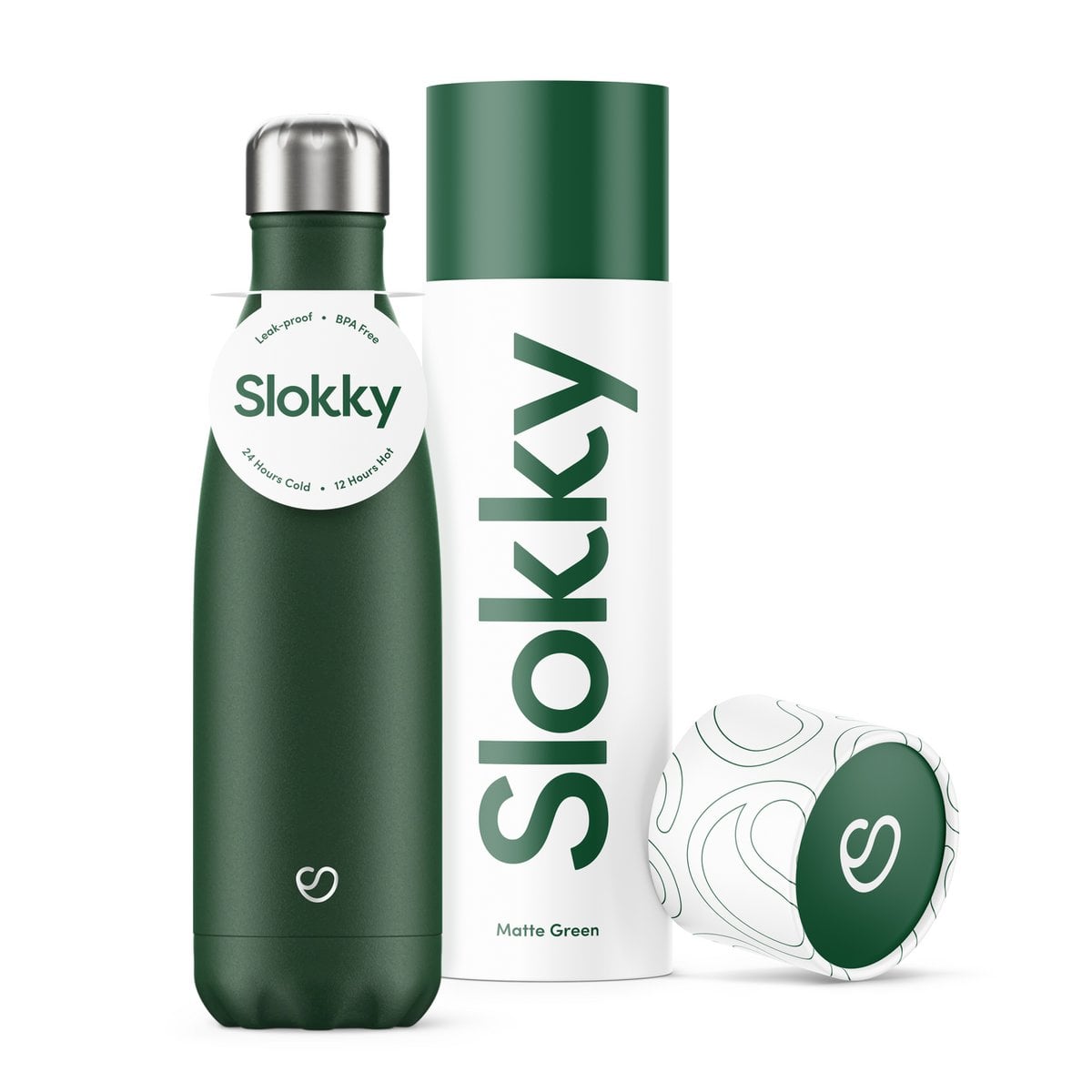 Slokky Matte Green Bottle - 500ml