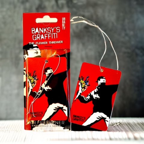 Banksy Car Air Freshener - "The Flower Thrower"