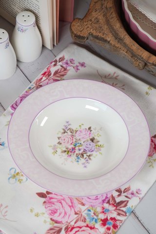Porseleinen soepplaat Flora 21 cm Isabelle Rose