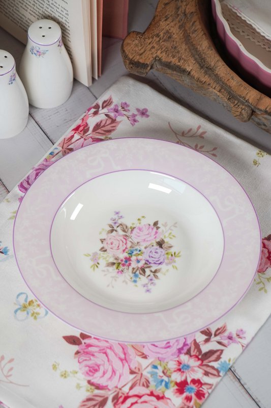 Porseleinen soepplaat Flora 21 cm Isabelle Rose