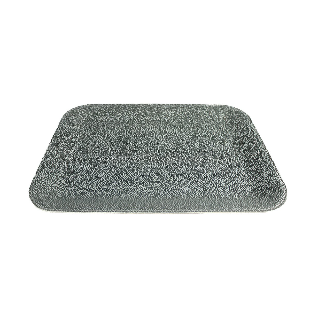 Tablette plate grande plateau de service en cuir synthétique en cuir bleu