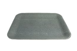 Tablette plate grande plateau de service en cuir synthétique en cuir bleu
