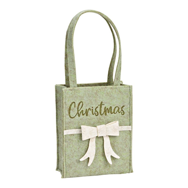 Christmas bag made of felt green (W/H/D) 14x36x7cm