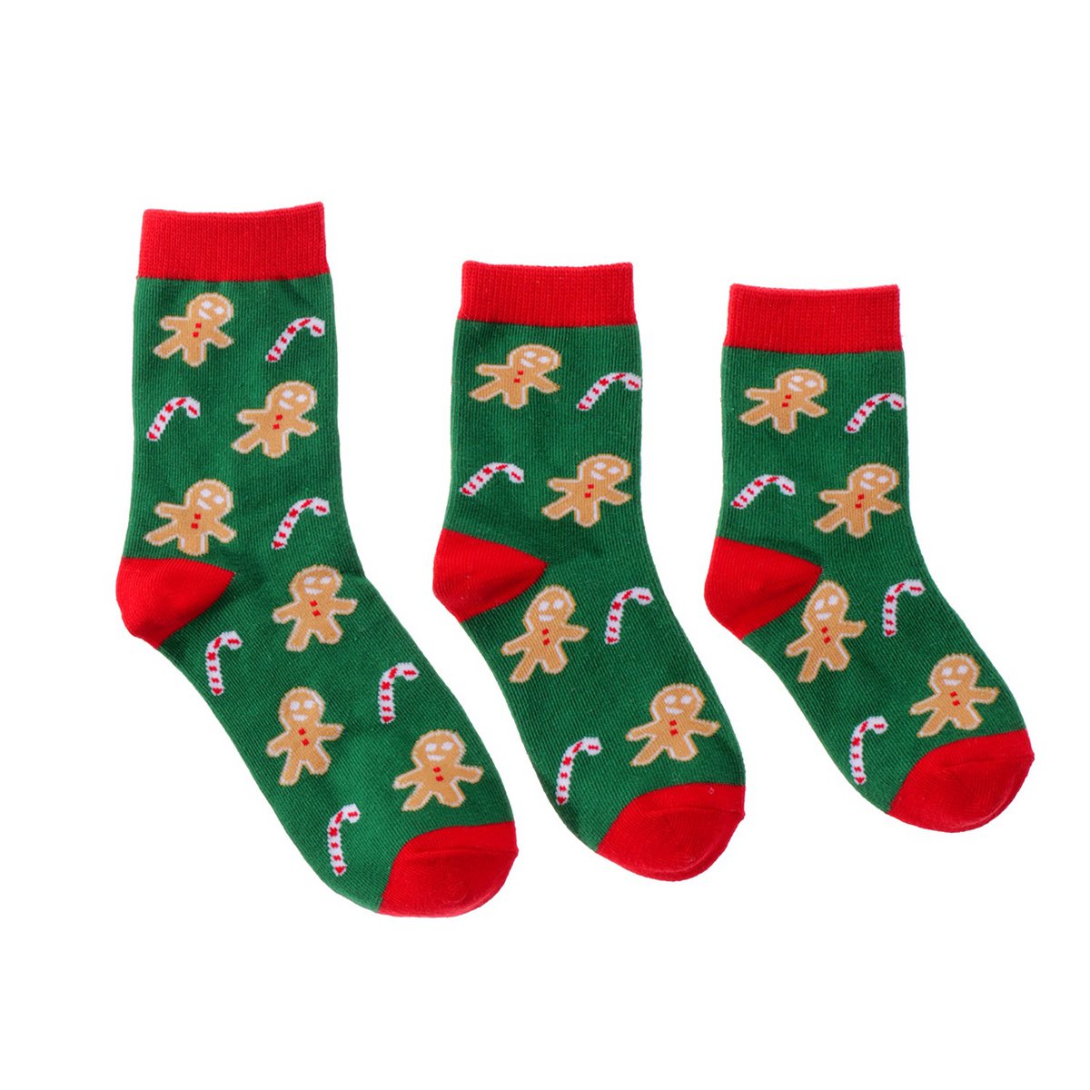 Socks - Green with gingerbread men ADULTS & KIDS