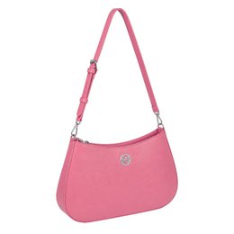 RB1036BS | LARA Hobo-Tasche für Damen aus echtem Saffiano-Leder, hergestellt in Italien. Pfingstrosenfarbe