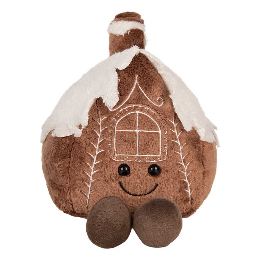 Decorative cushion Gingerbread house 18x20x23 cm Brown Polyester