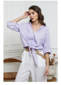 In der Taille gebundene Leinenhemden REF. 2202
