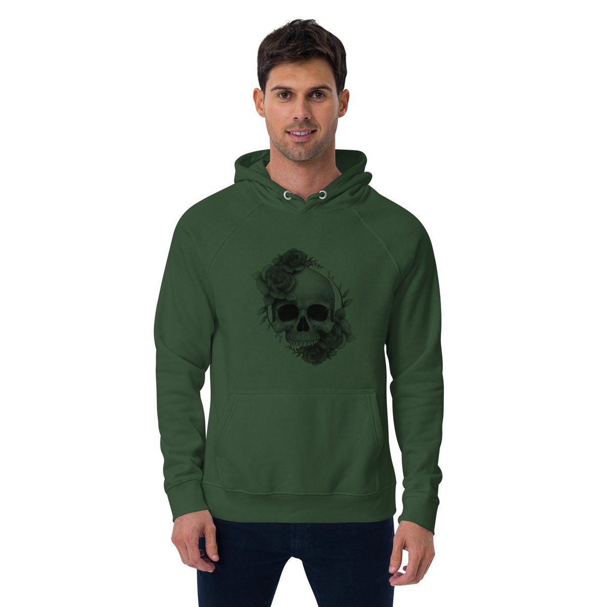 Sweat à capuche raglan biologique unisexe Roses