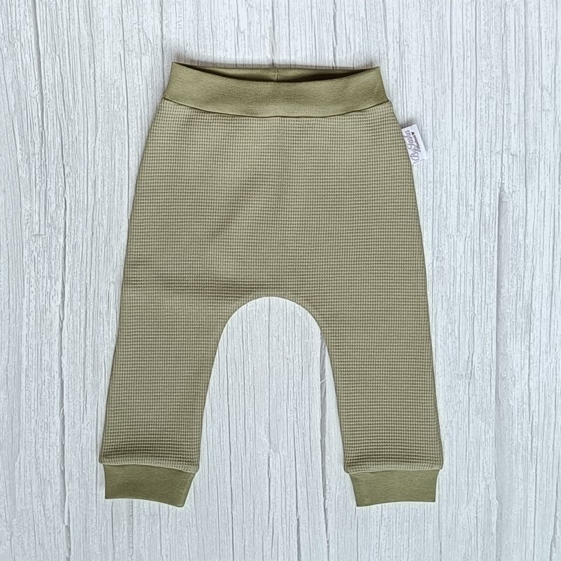 Harem Pants Waffle Jersey Olive Green