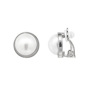 Ronde parel clip-on oorbellen