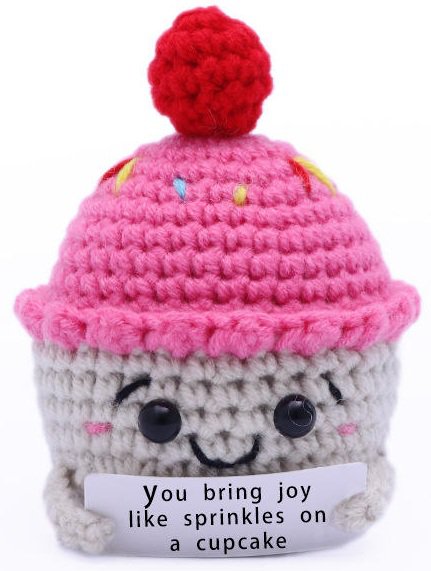 R-H4.1 T2405-460 Gestrickte positive Freunde – Cupcake 10 cm