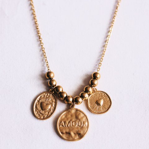Beaded necklace with ‘Love Letters’ charms
