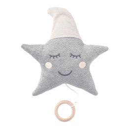 Etoile mobile musicale gris ivoire