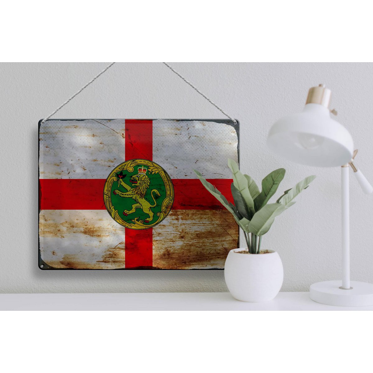 Tin Sign Flag Alderney 40x30cm Flag Alderney Rust
