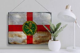 Tin Sign Flag Alderney 40x30cm Flag Alderney Rust