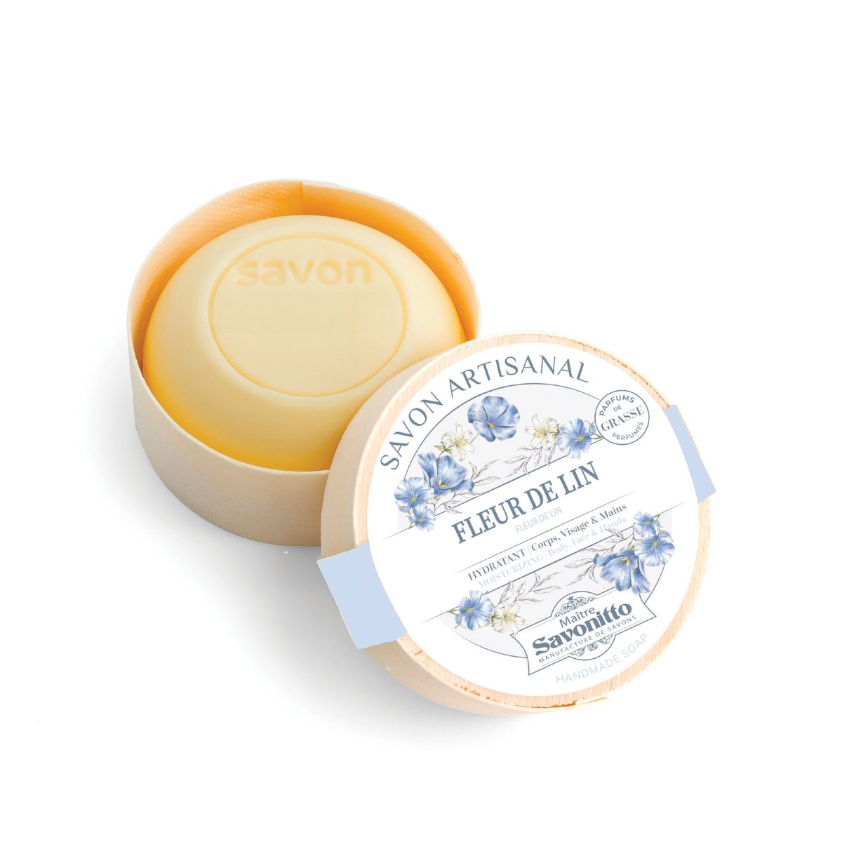 Linen Flower Soap In Wooden Box 100g