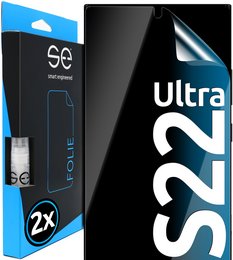 2x se® 3D protective film for Samsung Galaxy S22 Ultra, clear and durable screen protector