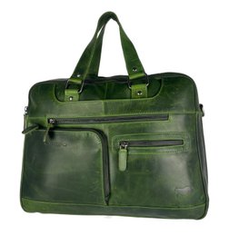 Bolso portátil Messenger Bag 15 Cognac de cuero de búfalo de 6 pulgadas