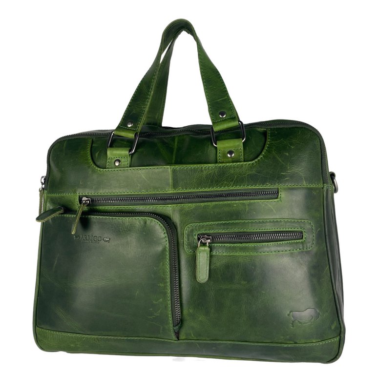 Bolso portátil Messenger Bag 15 Cognac de cuero de búfalo de 6 pulgadas