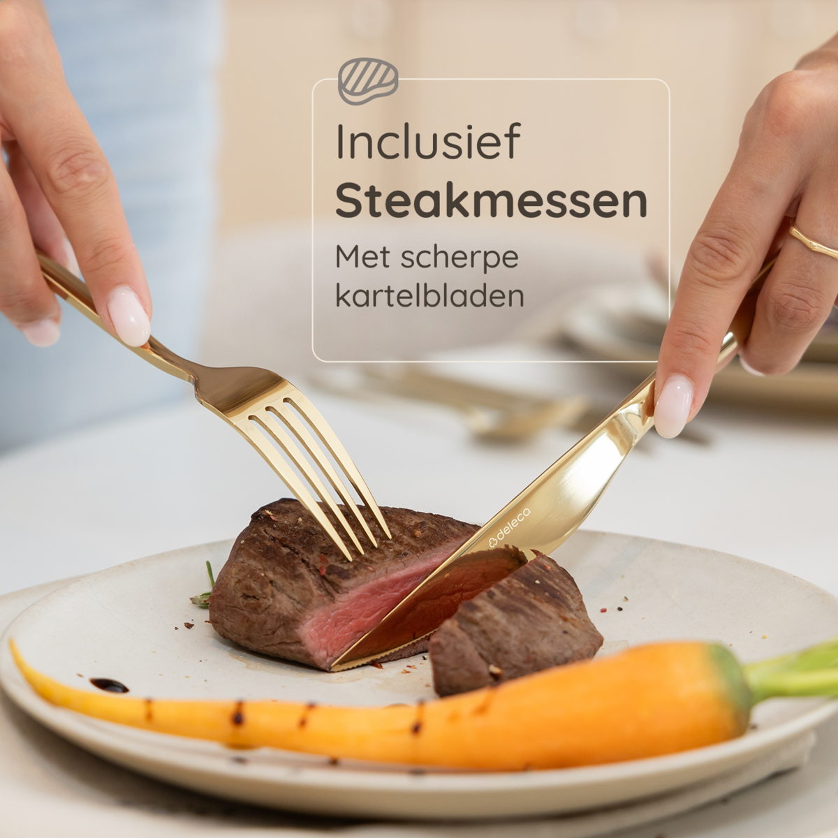 Besteckset Amor - 6 Personen / Gold 18,0 Edelstahl