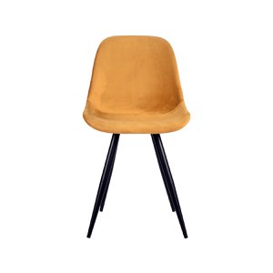 Silla de Comedor Hazer Capri - Ocre - Terciopelo - Estructura de Metal Negro 46 x 88 x 56 cm