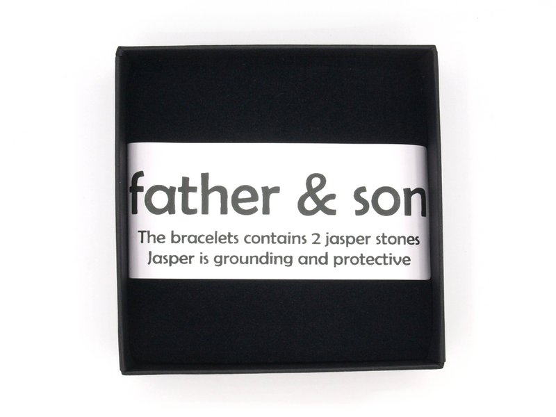 Vader en zoon armbandenset landschap jaspis