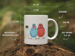 Keramische mok, Zuid -Amerikaanse vogels, grappige mokken, dierenmok
