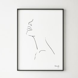 Cherish Me Now - Línea de escultura de mujer Lámina artística