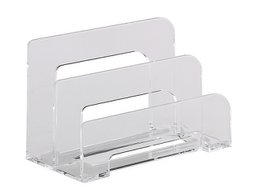 Brievenstandaard Alco acryl 2-vaks transparant 75x150x95mm