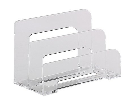 Brievenstandaard Alco acryl 2-vaks transparant 75x150x95mm