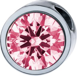 PURE pendant round, 6mm, with a stone in a color of your choice, made of stainless steel