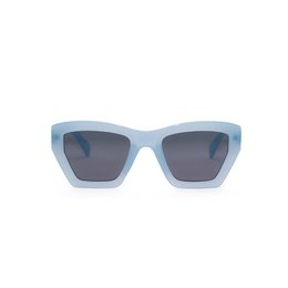 Light blue rectangular sunglasses with dark lenses.