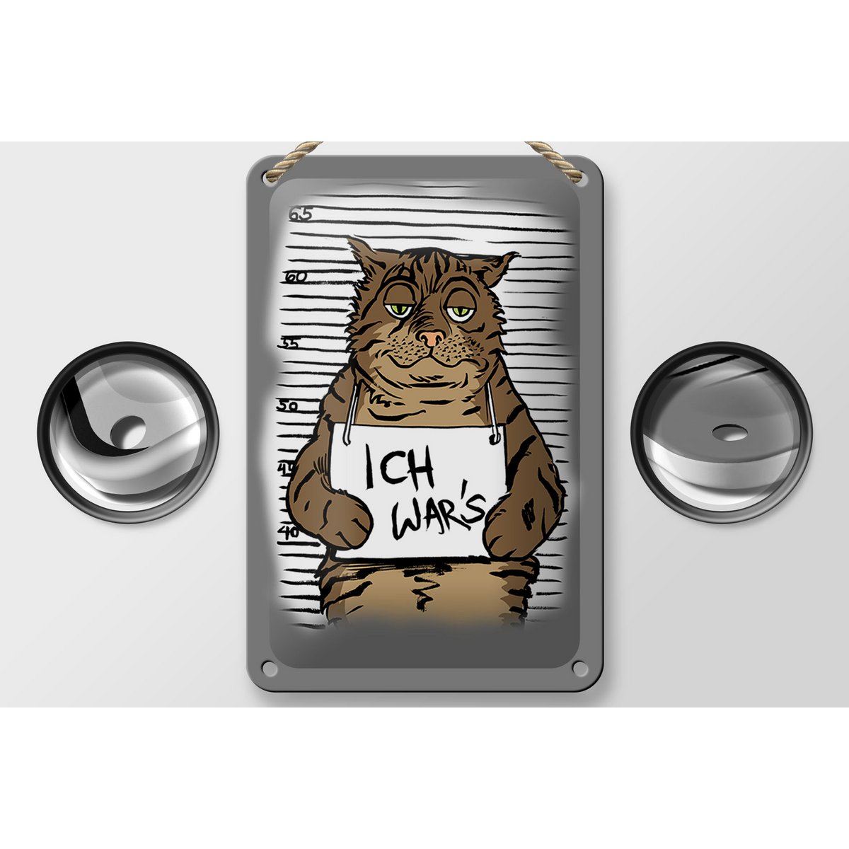Tin sign cat 12x18cm It was me mugshot police photo decoration