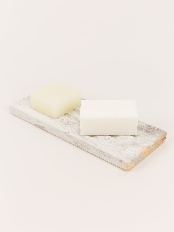 Porta sapone doppio rettangolare in pietra naturale