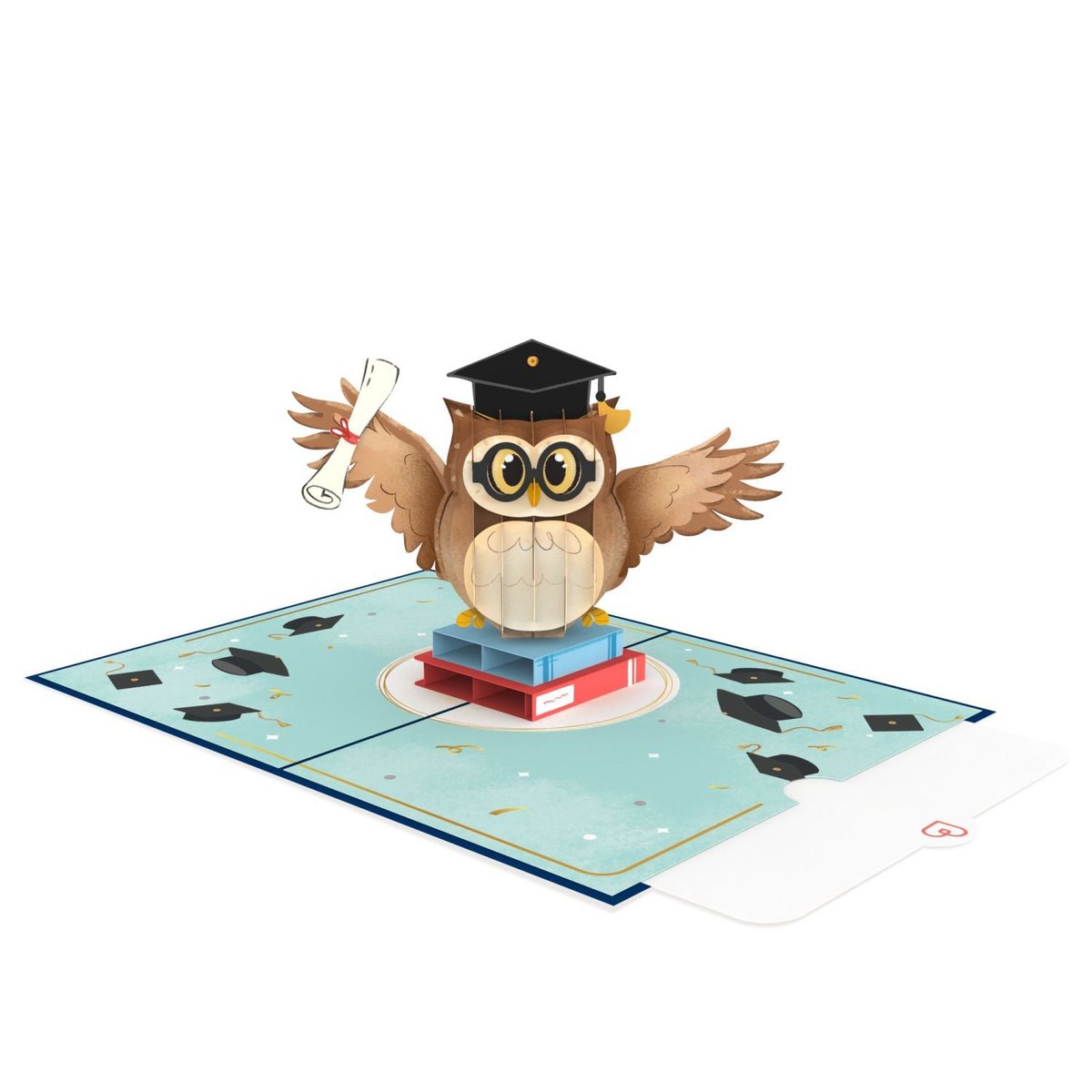 Owl with mortarboard pop-up card