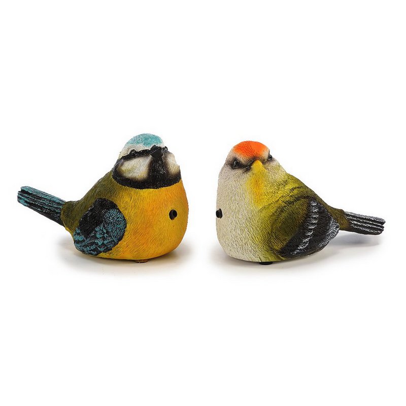 Vogel gemaakt van poly met bewegingsdetector 10x6x7cm