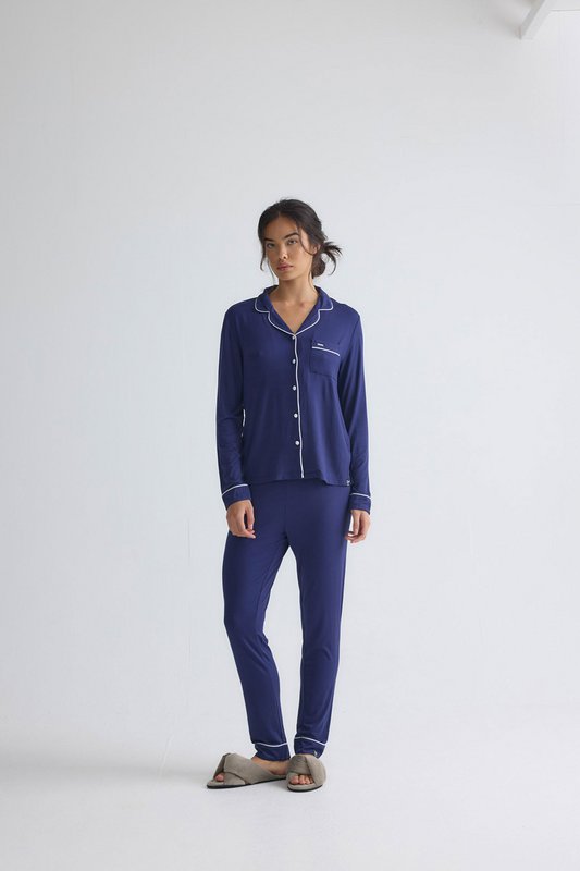 Bamboo Long Pyjama Set in Midnight
