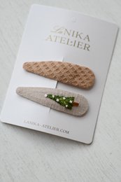 Kersthaaraccessoire, zachte klikclip van feestelijke stof