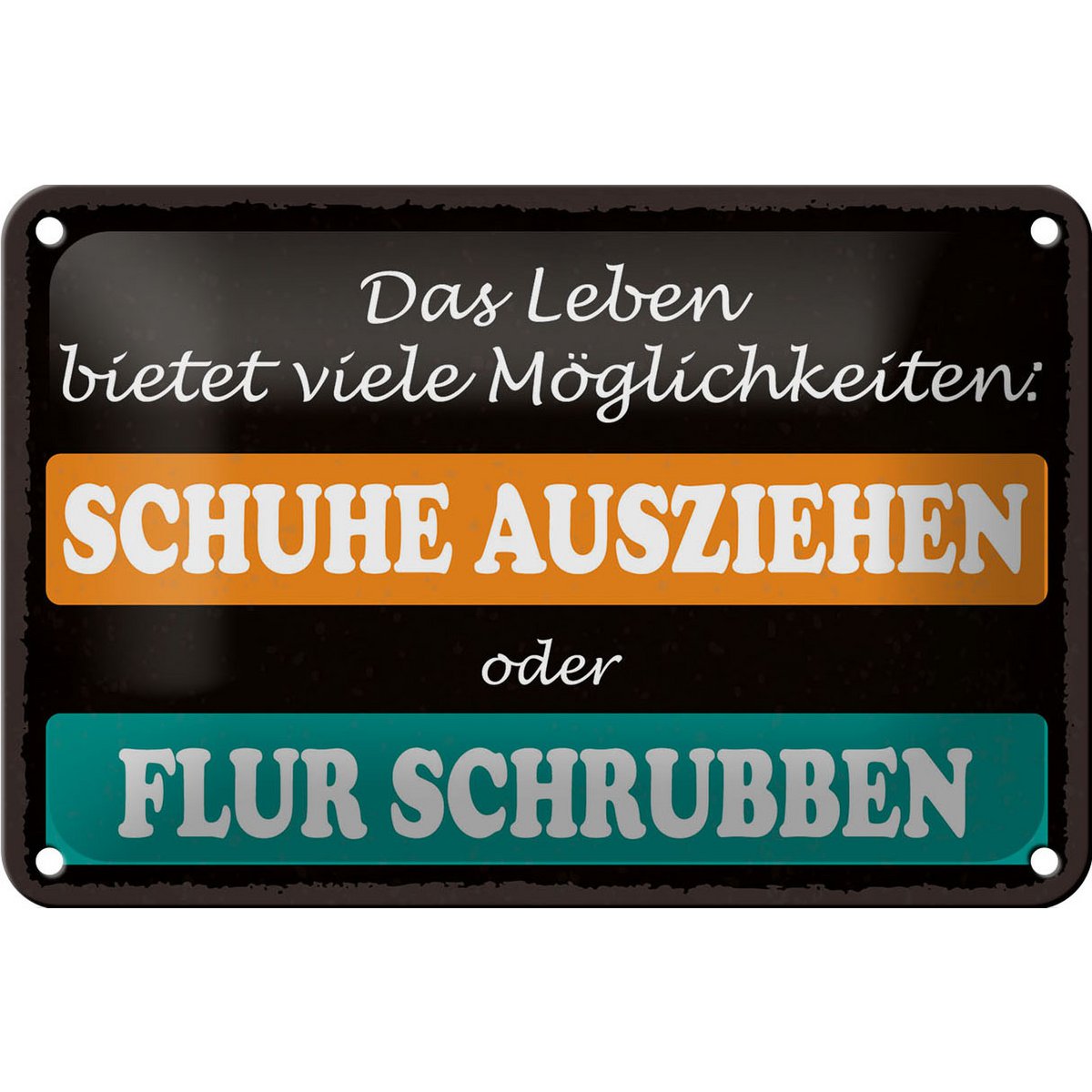 Tin sign saying 18x12cm take off shoes hallway scrub decoration