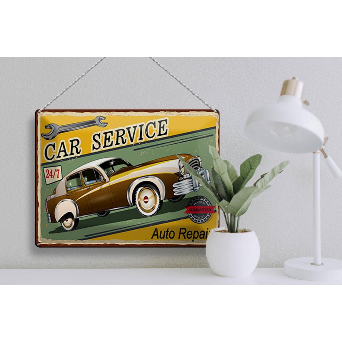 Blechschild Retro 40x30cm Car Service 24/7 Auto repair