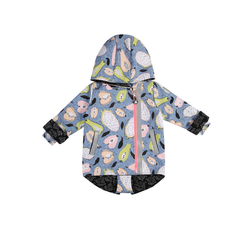 Børn softshell jakke alle frugter
