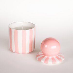 Kerze mit Deckel Stripes –  incanto rose