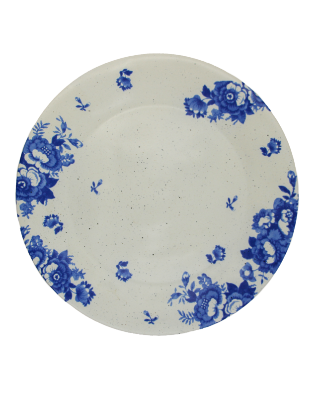 Teller Vintage Blumen blau