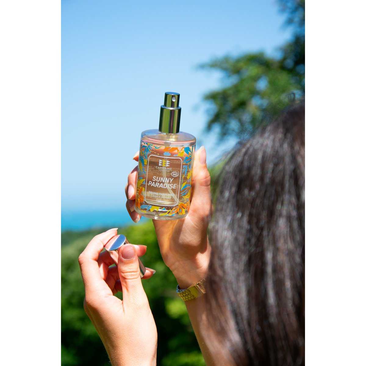 BIOLOGISCHE geparfumeerde mist voor lichaam en haar: Sunny Paradise