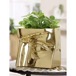Vase Auge; Gesicht Volto goldfarben H. 16 cm, VE 3
