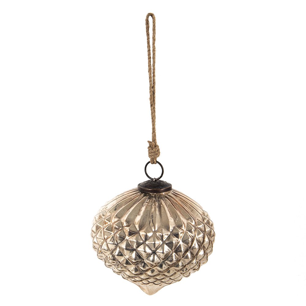 Kerstbal Ø 15 cm Zilverkleurig Glas Kerstdecoratie