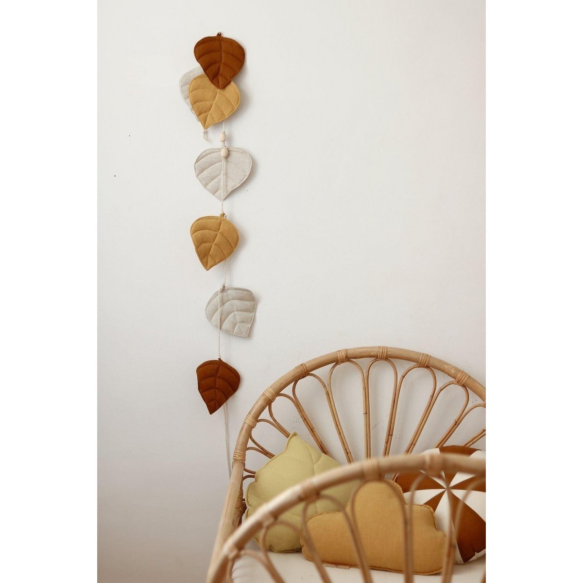 Guirlande de Lin "Ocre" avec Feuilles